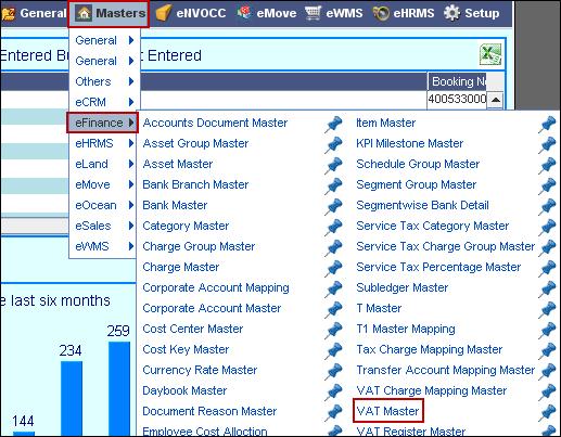 occurs: Masters-->eFinance-->VAT Master In the VAT master screen, VAT code,vat charge and VAT reverse charge code values are