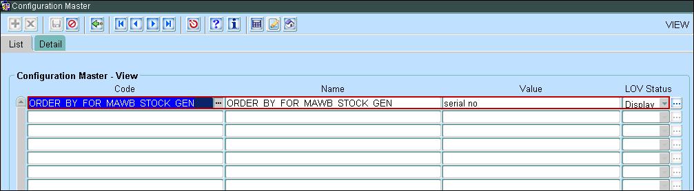 1.4 MAWB Stocks can be sorted by serial numbers The MAWB stocks can be ordered by Serial No.