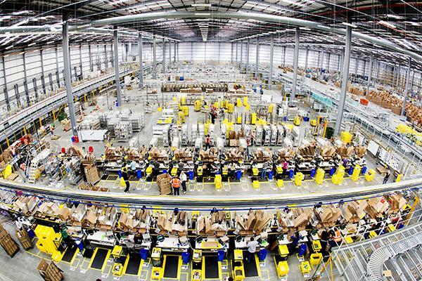 Warehouse of Amazon in England Warehouse