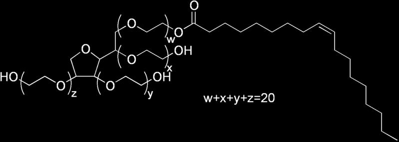 1. Tween 20 Tween 80 Polyethylene Glycol (PEG) Figure 1. 1. Structures of Tween 20, Tween 80 and PEGs. 1.4.1. Tween 80 Tween 80 (polysorbate 80) is derived from polyethoxylated sorbitan and oleic acid.