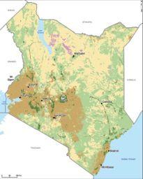 Figure 13. Major Ecosystems in Kenya (1995-2000) A number of these ecosystems services are already critically stressed.