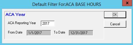 STEP 6 - RUN ACA BASE HOURS REPORT (PR004ACA) ACA Main Menu / Reports / ACA Base Hours This report prints all employees and their daily base hours who were classified as salary anytime during the