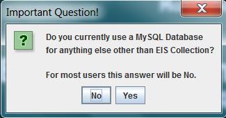 7. First Time Using EIS Collection a. MySQL Users and Hosts When MySQL is installed, the installation process creates several default users and hosts.
