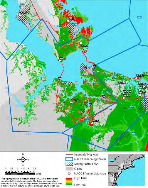Figure 3-9: VA3 Hampton Roads Risk Areas University, Anderson Park, and the Norfolk floodwall project.