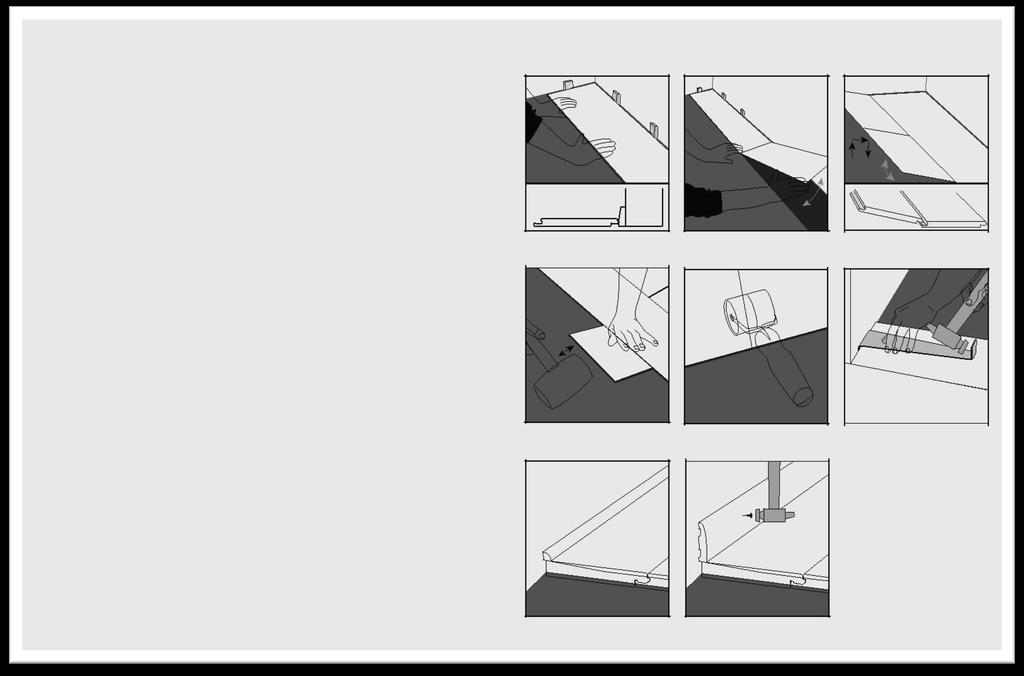 Fig. 1 1. Install the first plank with the tongue side facing the wall, fit 5mm spacers between the plank and wall (Fig. 1). 2. Lay the first row, ensuring the short edges are clicked together (Fig.