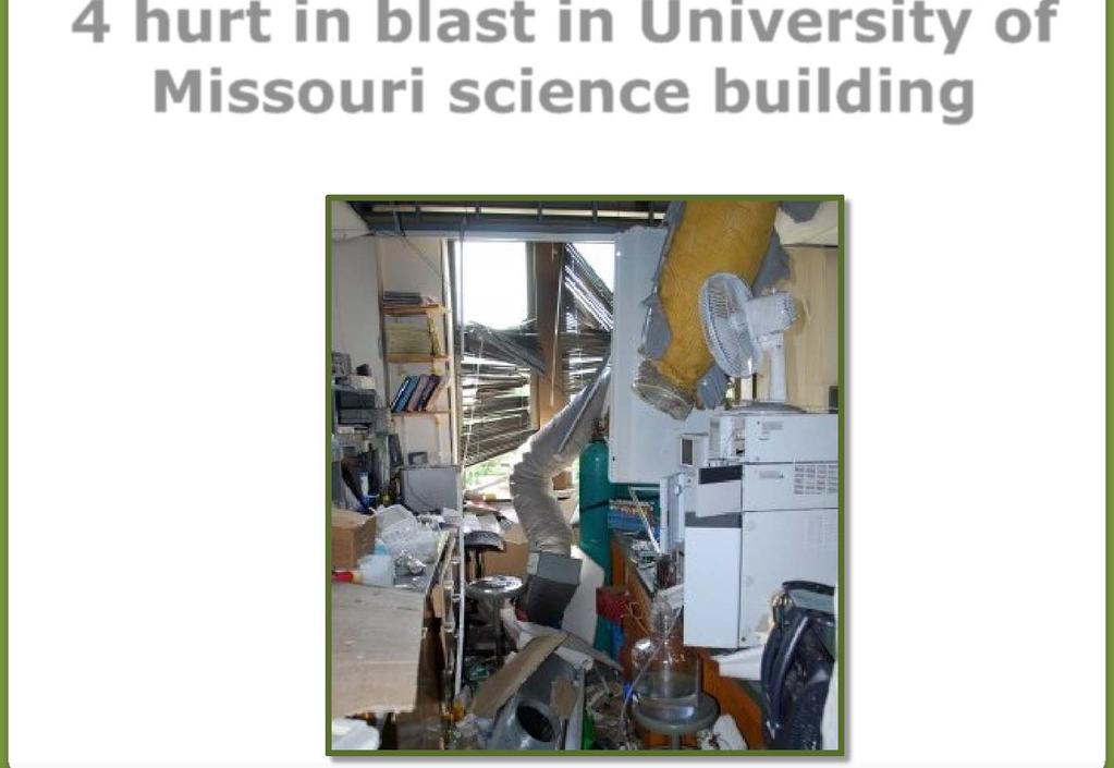 4 hurt in blast in University of Missouri