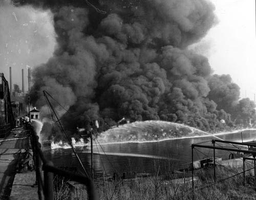 Cuyahoga River, Cleveland, Ohio - 1952 - Burn
