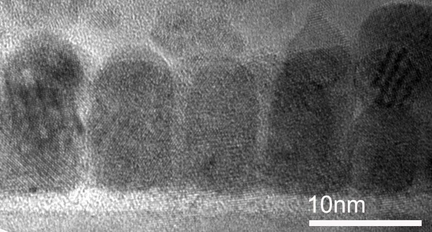 Columnar structure of FePt+ x vol%c on MgO buffer layer 2-layer microstructure not favorable for recording application.