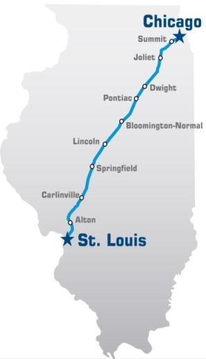 IL High Speed Rail Project Scope Passenger and Freight joint use corridor Primarily single track with 13+