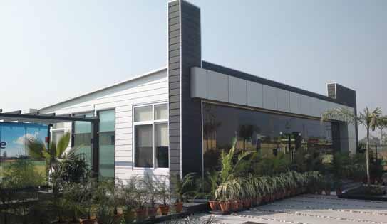 as per corporate office interiors Octagonal-shaped structure with pyramidal roof Curved roofing Aesthetically finised as per