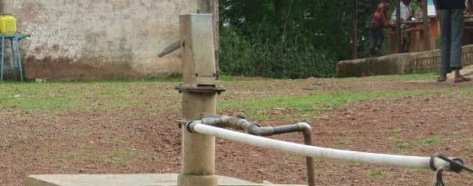 connected to hand pump.