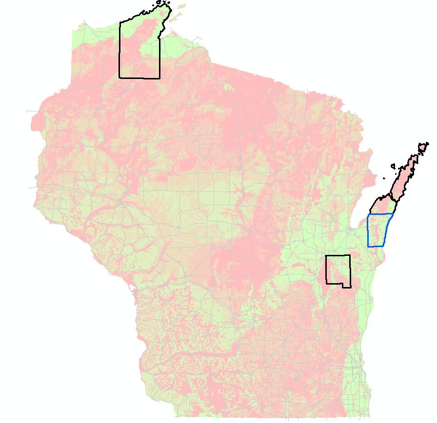 Wisconsin Groundwater Susceptibility Map Depth