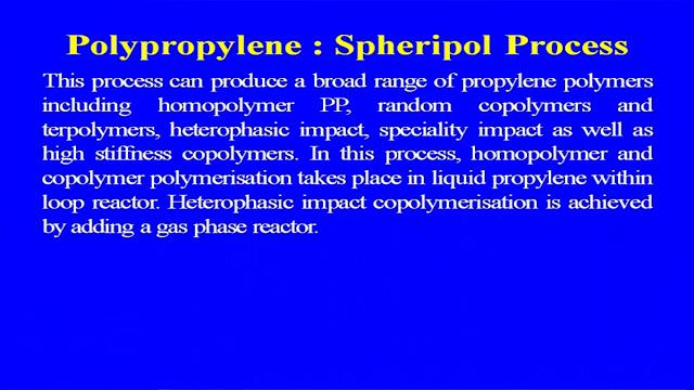 (Refer Slide Time: 25:15) This process spheripol process this process can produce a broad range of propylene polymers including the
