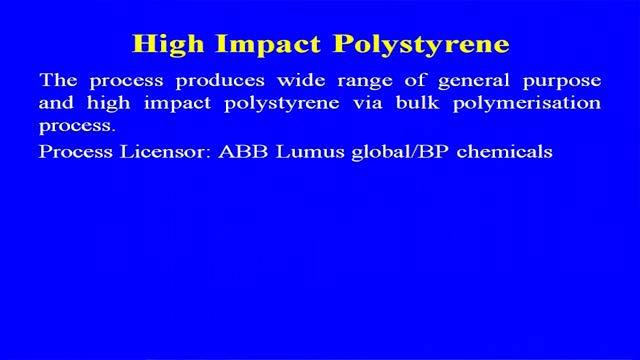 polystyrene and the expendable also. But here we are making this two type of the general purpose and the high impact polystyrene and styrene niclo nitrate resin.