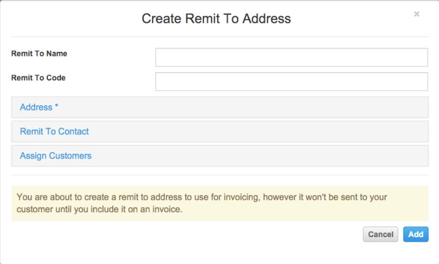 From the Menu, click Admin. 2. Click Remit To link. 3. Click Add Remit To. 4.
