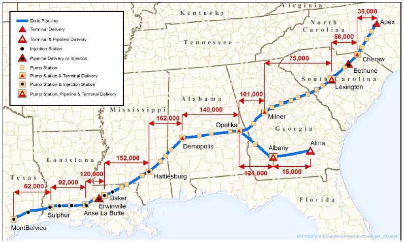 The Dixie Pipeline Source: Enterprise Product Partners, Response of Dixie Pipeline