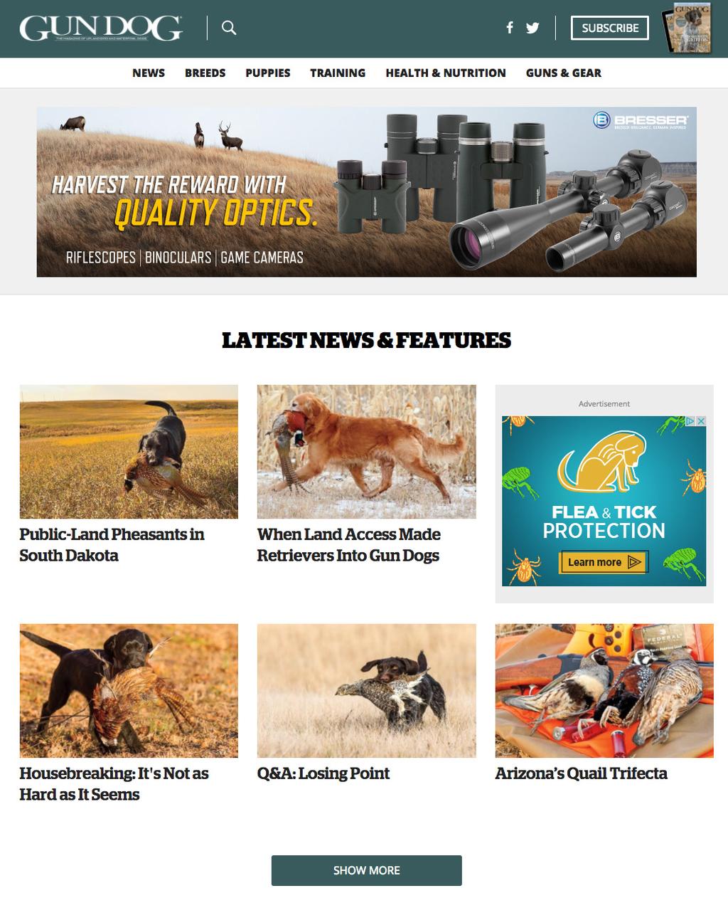 Digital Audience/Gun Dog Gun Dog online adds a valuable dimension to the brand by
