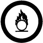 5 29. What does the following symbol mean? A) Dangerously reactive materials B) Flammable and combustible materials C) Materials casing other toxic effects D) Oxidizing materials 30.