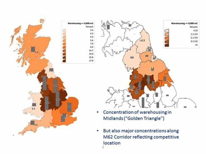 E.6 Modelling Competition between Distribution Centre Locations The interventions proposed within the report will reduce the relative cost of using a distribution centre within the North of England
