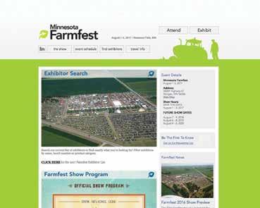ADVERTISING DIGITAL The Minnesota Farmfest website and mobile app are the premier locations for all pre-show marketing!