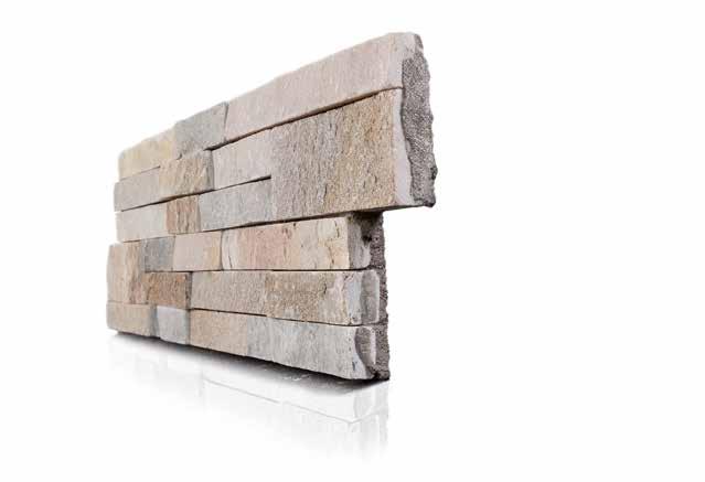DECOPANEL is formed by pieces of natural stone mounted on a lightweight cement base and reinforced with glass fiber.