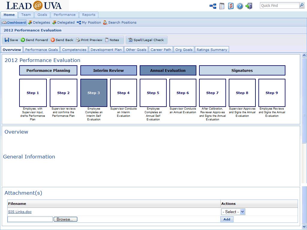 1. From your Lead@UVa home dashboard, click your performance plan link. 2.