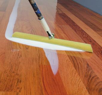 After flooring is treated with ReNewIt Remover, it can be cleaned with ReNewIt Cleaner and then coated with ReNewIt Primer in preparation for new floor finish.