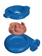 Wear parts in the VT-pump Type C Type O Inlet Impeller Pump casing/ casing lining Details of Design Features Layout flexibility The pump, pump sump and motor are integrated in one selfcontained unit.