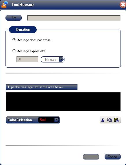 UNIVERGE SV8100 Issue 2.0 When the Send Message function is selected, the following dialog is displayed. Figure 8-8 Text Message Screen The user enters the message text into the black data entry area.