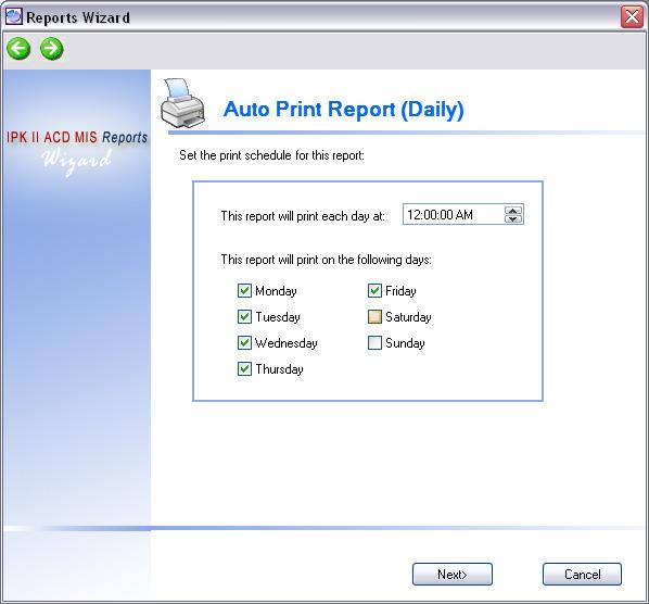 NEC Unified Solutions, Inc. Document Revision 1 This menu allows the user to specify a name for the auto print report that will help to identify the report within the application.