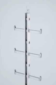Y-Spar Anodized aluminium alloy ladder. Guide-rail profile: 52 x 51 mm. Comes with joint plate. Mounting brackets extra to order. Mounting distance: recommended 1400 mm - max. 1680 mm.