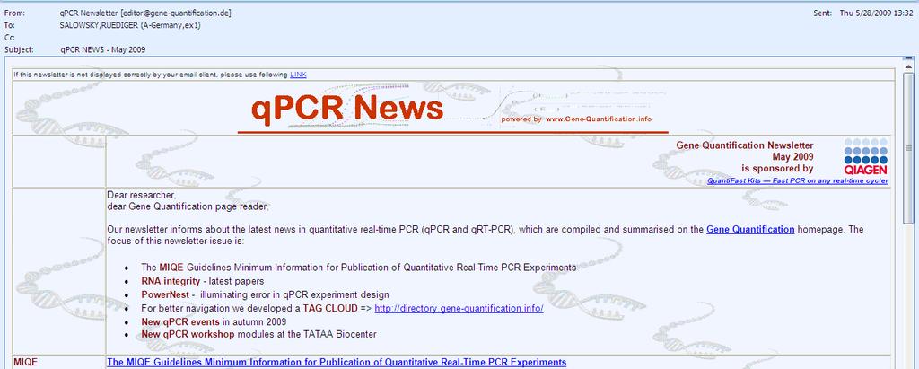 External References qpcr News (e-newsletter)