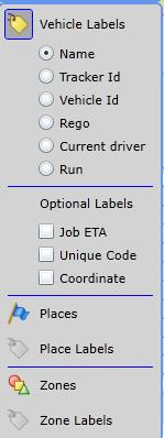 12 View Settings: Use this to edit the view settings, e.g. change vehicle labels to names instead of unit ID to be displayed in the vehicle tree.