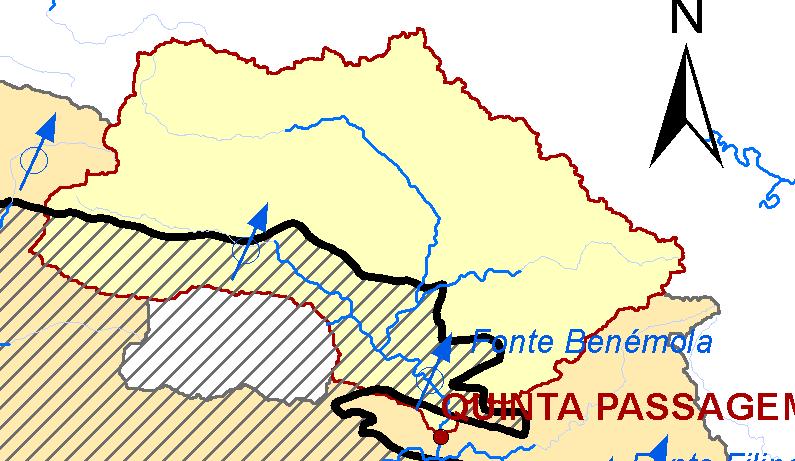 Ribeira de Quarteira river basin upstream Quinta da Passagem flow gauge station Spring