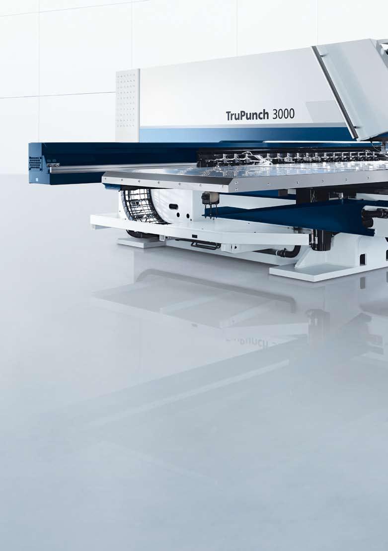 Working range (X x Y) 1 Capacities TruPunch 3000 TruPunch 3000 Medium format Large format 2,550 x 1,280 mm 3,070 x 1,660 mm Max. sheet thickness 6.4 mm 6.4 mm Max.