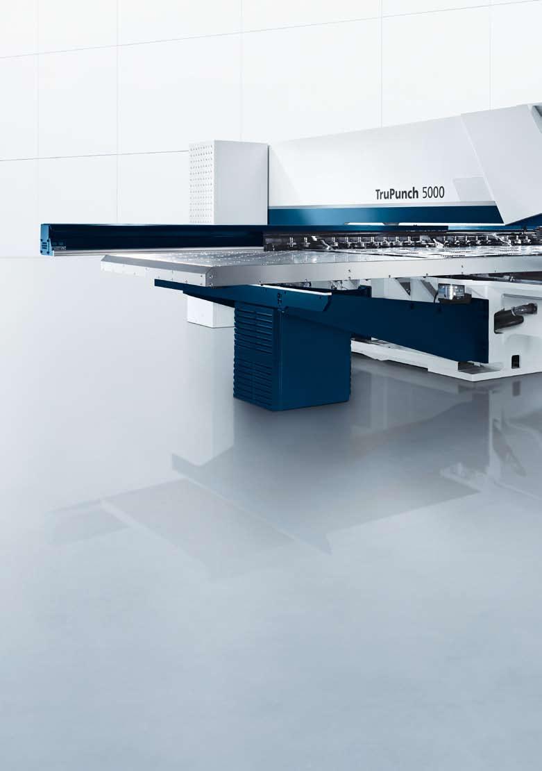 Working range (X x Y) 1 Capacities TruPunch 5000 TruPunch 5000 Medium format Large format 2,550 x 1,280 mm 3,070 x 1,660 mm Max. sheet thickness 8 mm 8 mm Max.