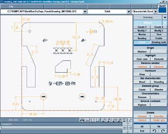 In the first step, existing production drawings are imported from your 2D or 3D CAD system or drawn using TruTops Punch.
