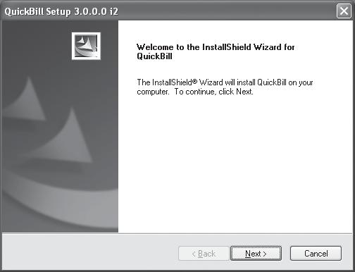The installation setup screen will appear for several seconds followed by a Welcome screen.