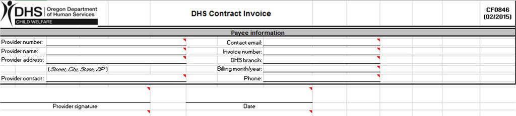 The Invoice, when received electronically, can be sorted in several ways: By Caseworker (1) By Case Number (2) By