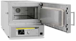 Forced convection chamber furnace NA 15/65 as table-top model Tmax 450 C, 650 C, or 850 C Stainless steel air-baffles in the furnace for optimum air circulation Swing door hinged on the right side