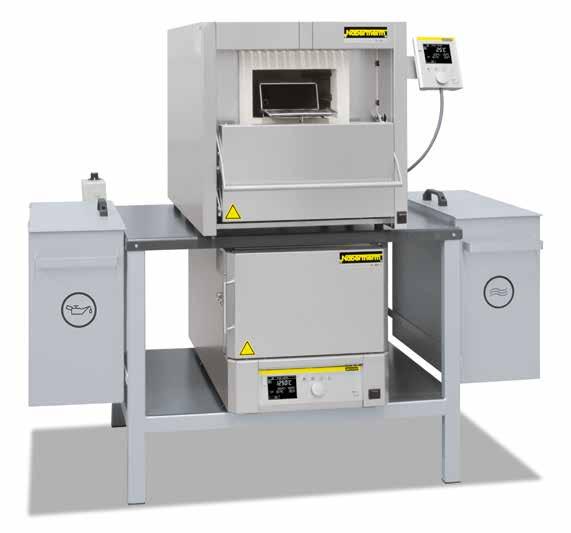 Tool Shop Hardening System MHS 17 The MHS 17 hardening system has a modular design and consists of a work platform for the heat treating furnaces, an oil bath for quenching and water bath for