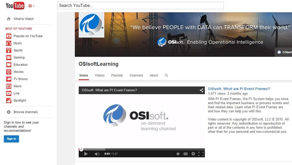 OSIsoft Learning Channel