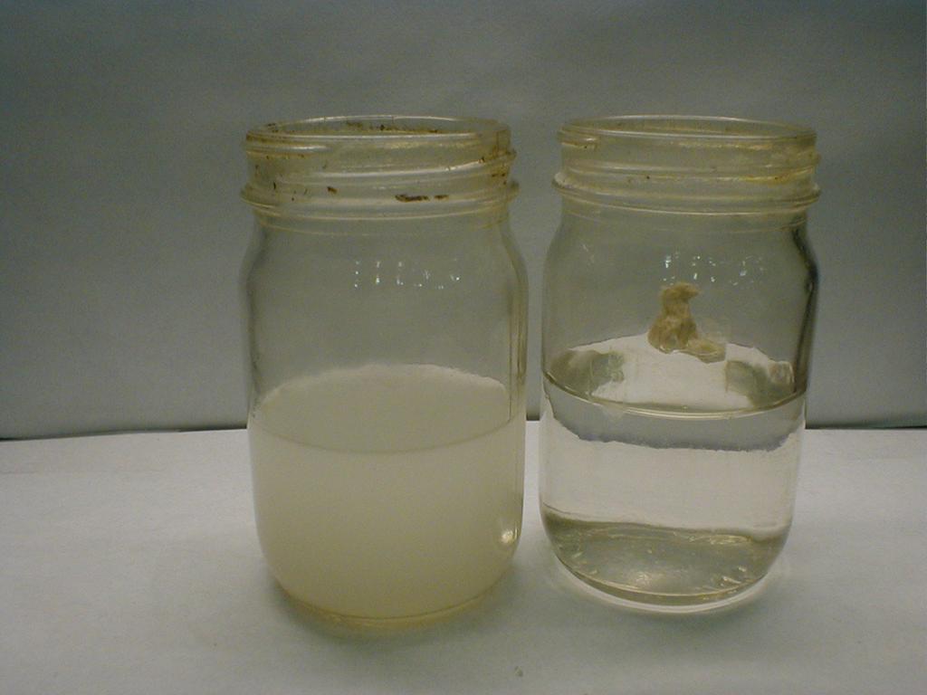Figure 4. Fast 50 ml hand mixed jar testing with dual high molecular weight flocculants. Table 2.