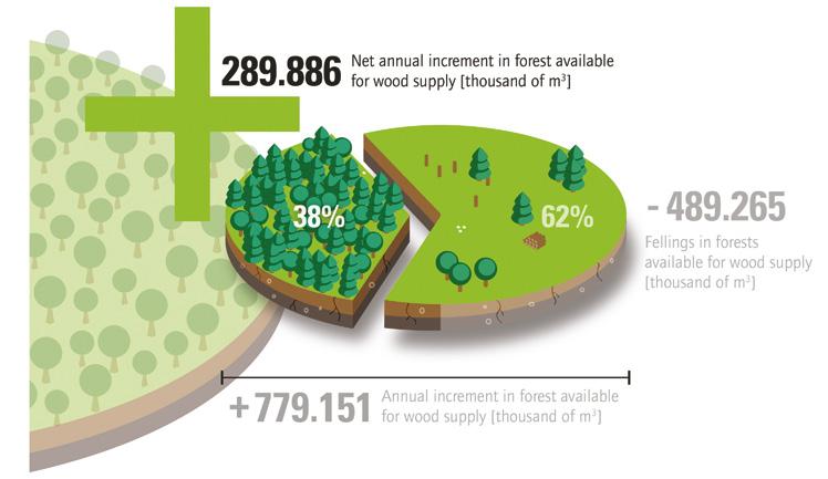 Increment and fellings in forest available for wood supply (thousands of m 3 ) The current and future biomass potential for energy use has been evaluated by numerous studies, at the EU and national