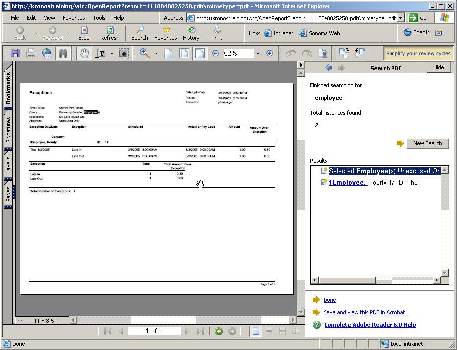 Finding Data in a Report File Reports are generated and then displayed in Adobe Acrobat Reader.