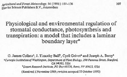 From physiological theory to models 3 Bonan (2008)