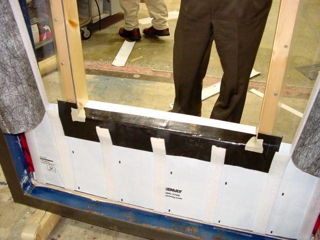 SAF membrane wrapped over sill, 2