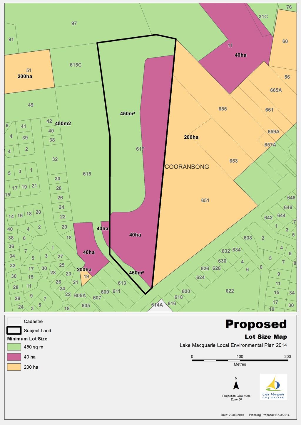 Map 8 Proposed Lot Size