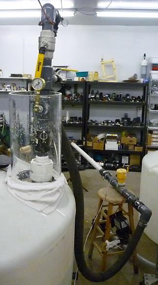 Screen Pump Figure 17: Test setup in lab Inlet Pressure Indicator