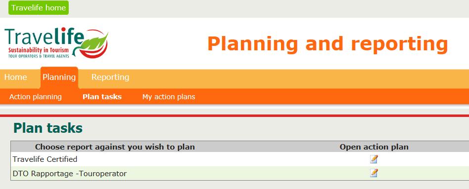 Action plan for Travelife Partner : In this action plan you will be able to plan those actions that are related to the Travelife Partner status.